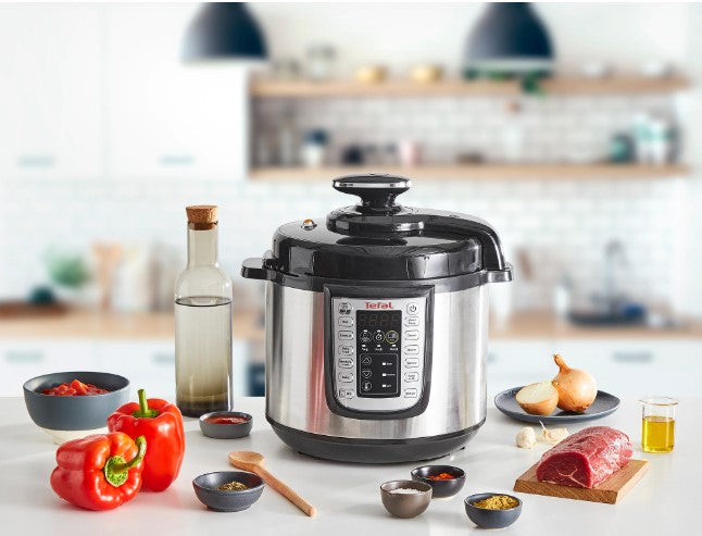 Oala sub presiune electrica Tefal CY505E30 One Pot, 1200 W, 5.8 L, 25 de programe, pastrare la cald, Negru