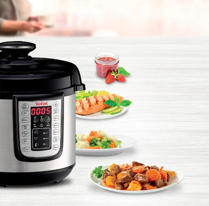 Oala sub presiune electrica Tefal CY505E30 One Pot, 1200 W, 5.8 L, 25 de programe, pastrare la cald, Negru