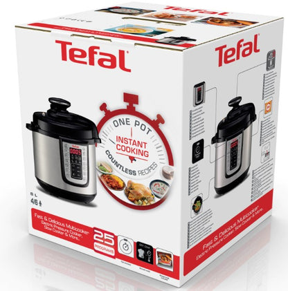 Oala sub presiune electrica Tefal CY505E30 One Pot, 1200 W, 5.8 L, 25 de programe, pastrare la cald, Negru